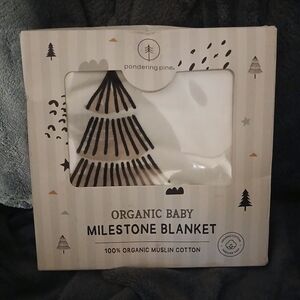 Pondering Pine Organic Baby Milestone Blanket 100% Organic Muslin Cotton